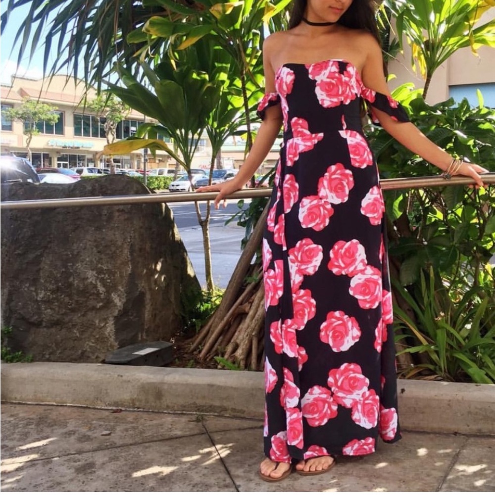 Ava sky rose strapless dress